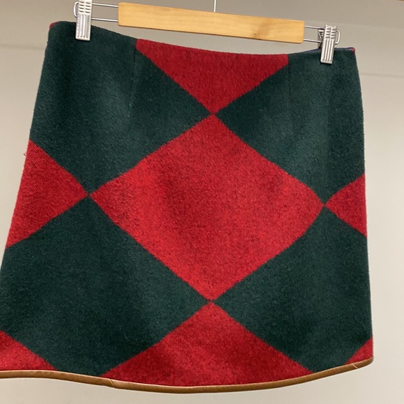 Tory Burch Wool Skirt w/leather detail - Picture 2 of 5